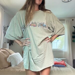 Oversized cotton surfer girl comfy t shirt dress